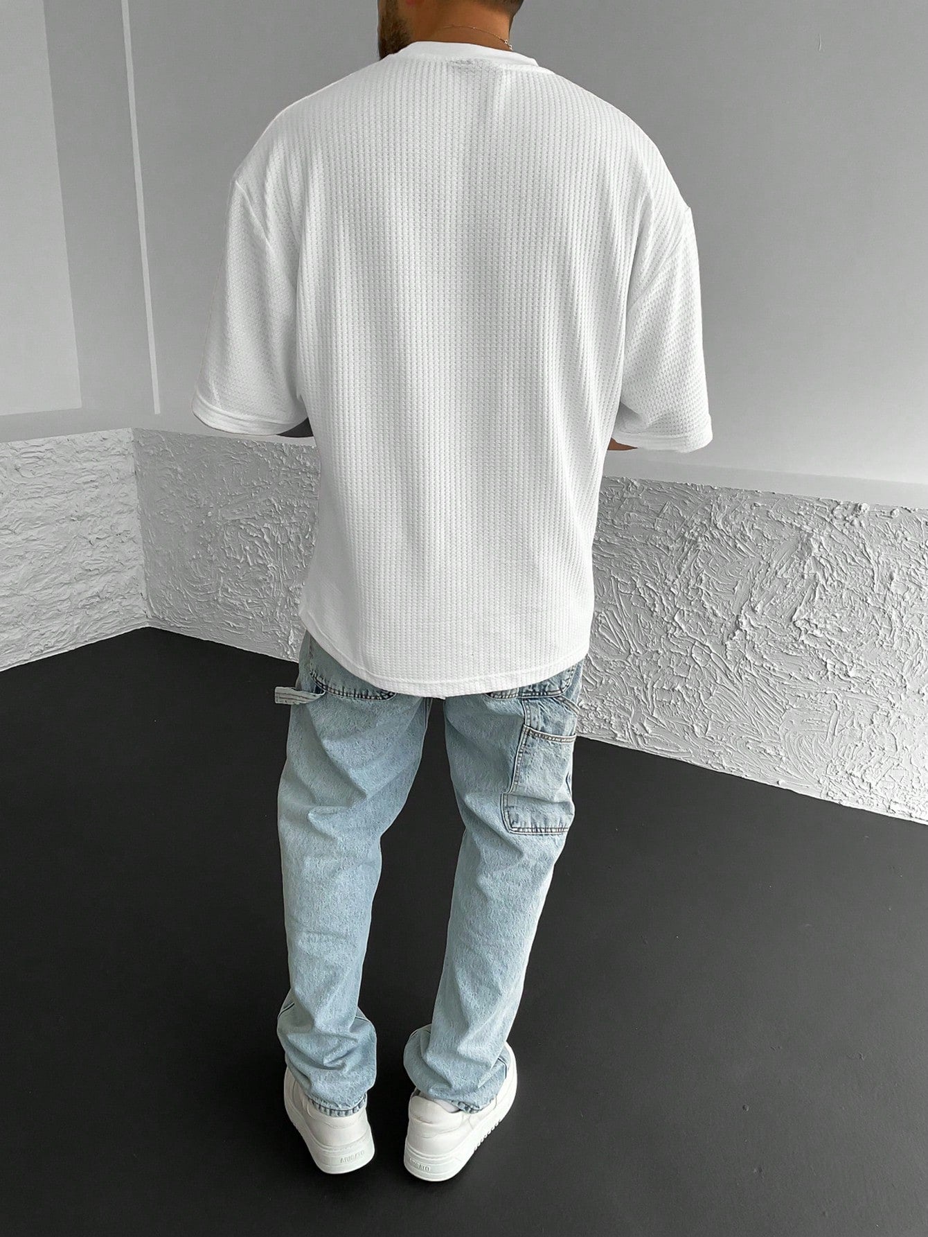 RIBBED OVERSIZE T-SHIRT - WEIẞ