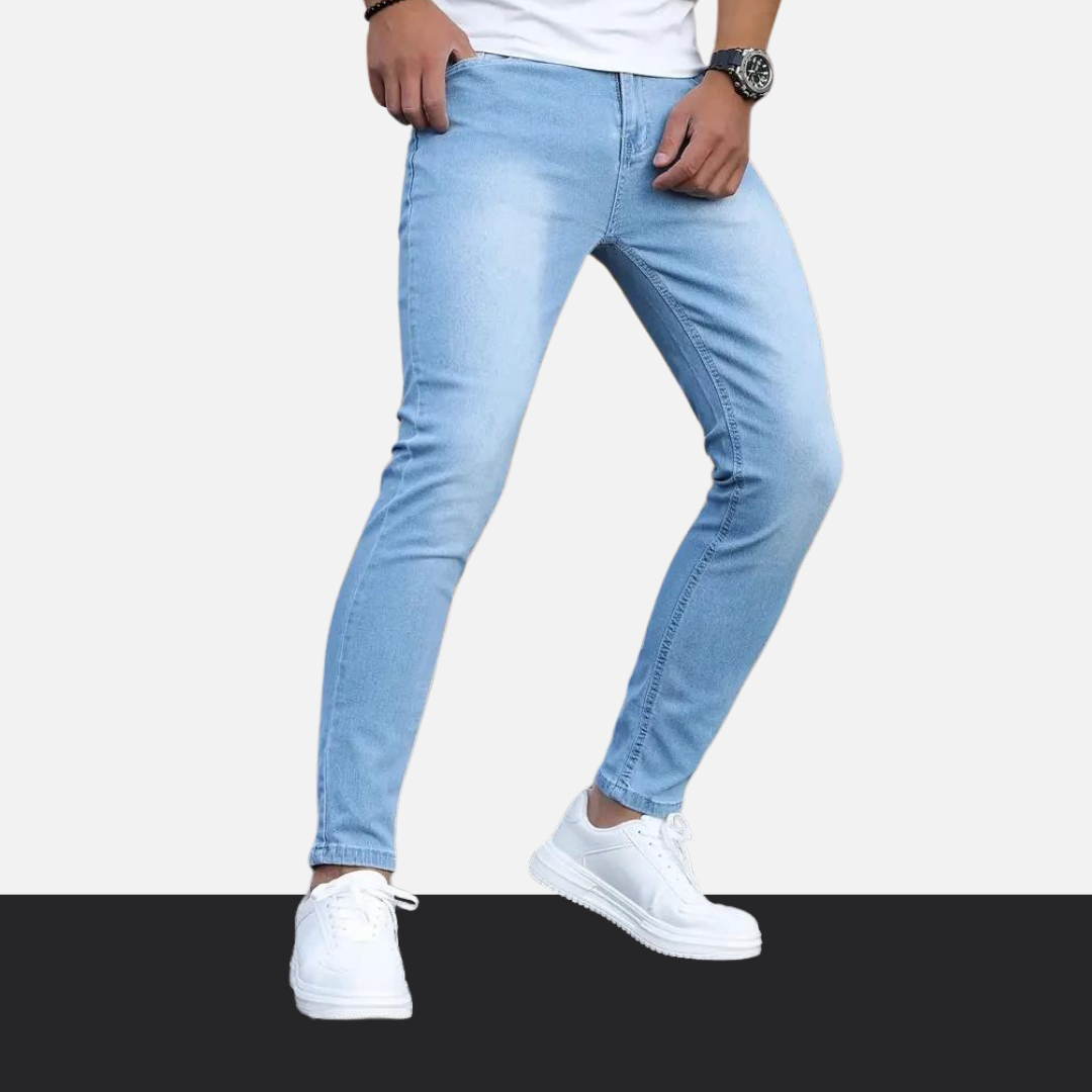 LIGHTWEIGHT STRETCH JEANS - BLUE