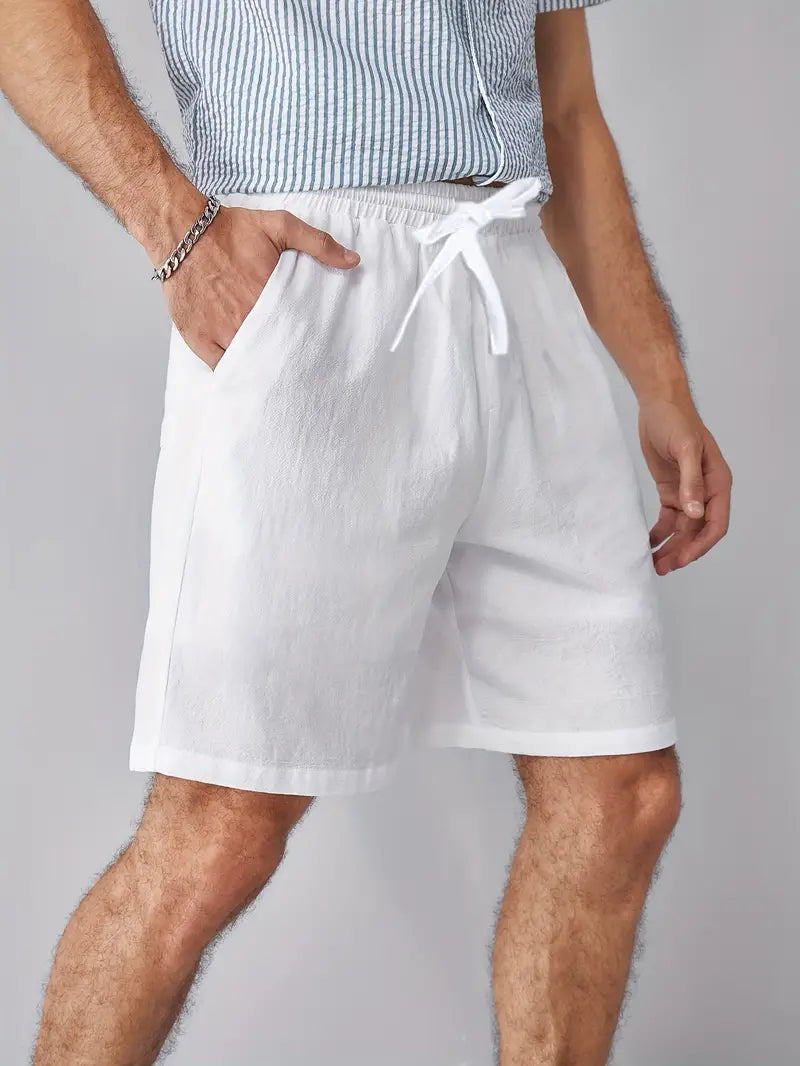 AURELIEN LINEN SHORTS - WEIẞ